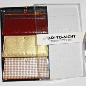 Vintage 3 in 1 interchangeable chain clutch purse